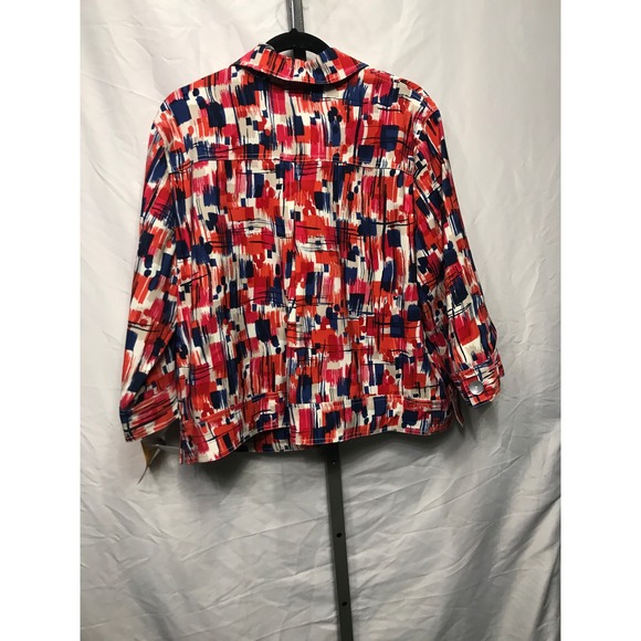Ruby Rd Woman Abstract Print Button Front Jacket 16W - Picture 2 of 5
